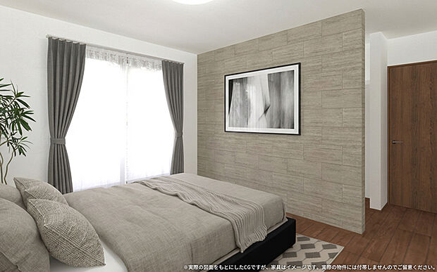 【【2号棟主寝室 イメージパース】】※画像は設計図面を基に作成したイメージです。