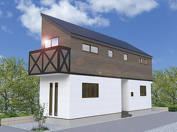 【【1号棟　外観完成イメージ】】※画像は設計図面を基に作成したイメージです。実際の物と異なる可能性がございます。