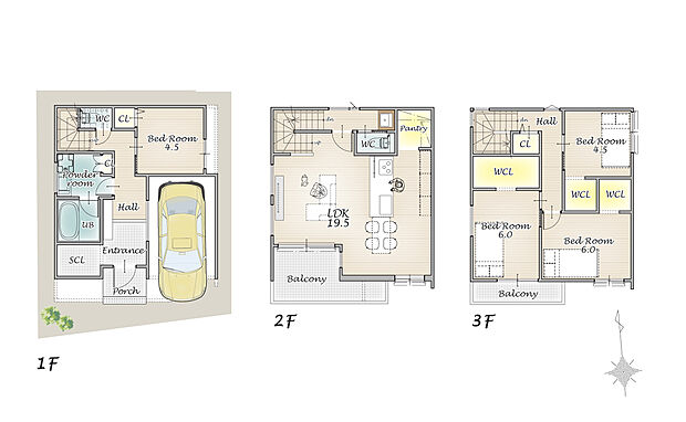【4LDK】【住宅ローン減税の控除額も大きい長期優良住宅の新築戸建】
建物面積120m2超のゆとりの空間が実現!ウォークインクローゼット3箇所・シューズクローク完備で収納スペースも充実!