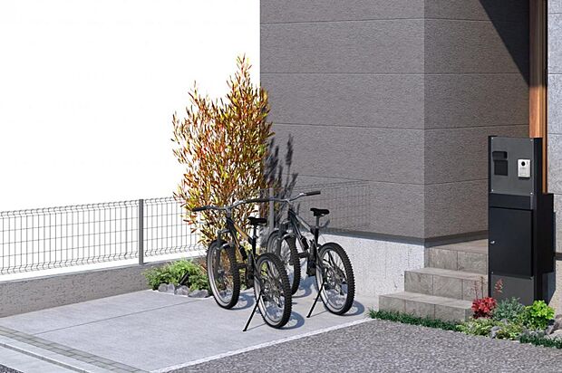 自転車をおけるスペースをしっかり確保した設計。