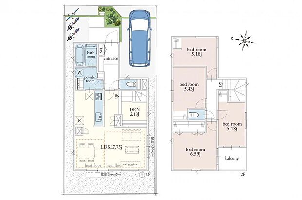 【4LDK】3号棟間取図|4LDK+シューズクローク、小上がり。家族のコミュニケーションや様子の確認ができるDENをキッチン対面に。