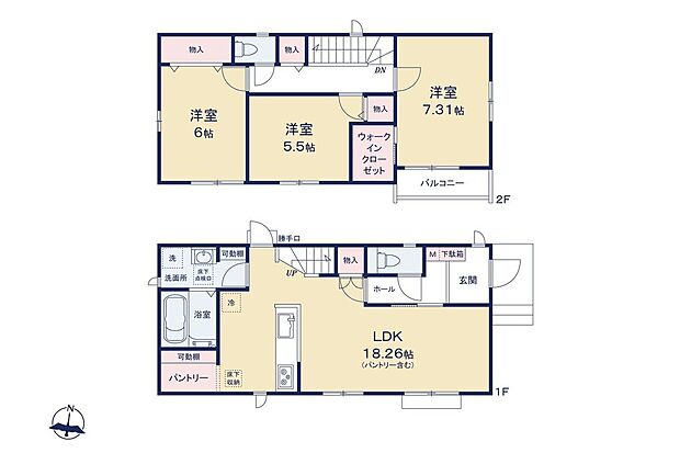 【間取図(平面図)】間取図/B号棟