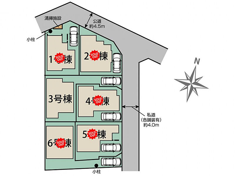 足立区伊興3丁目6棟 区画図