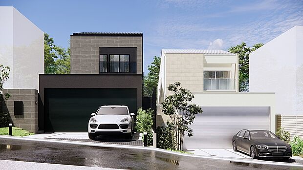 シャッターゲートを備えた、4台駐車が可能なゆとりのある駐車場です。
大切なお車を守りながら、来客時にも安心して対応できる設計です。