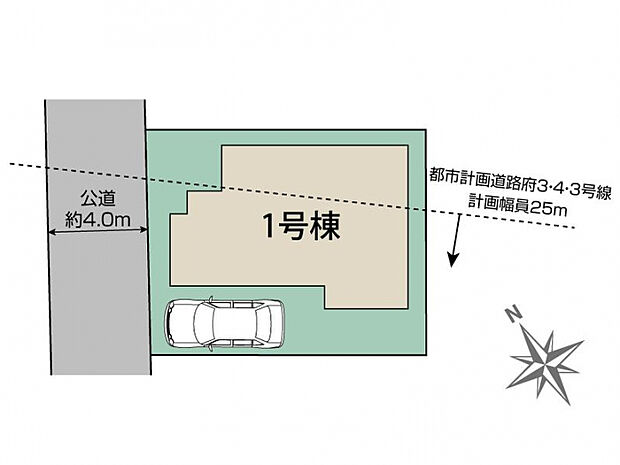 府中市四谷1丁目1棟 区画図