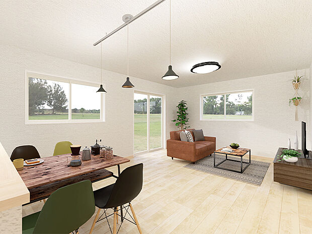 ［LDK予想パース］
ナチュラルな木目でリラックスできる空間。