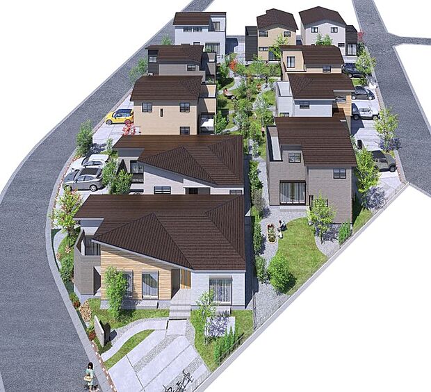 【198m2超の敷地が叶える、自由な暮らし。】ドアを開けるとそこにはもうひとつのリビングが広がっています。私たちが提案するのは、大きな空や季節の風を身近に感じる、内と外が心地よくつながりながら、家族の「やりたい！」がのびのび叶う新しい住まいです。