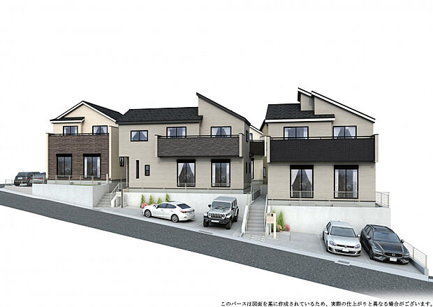 完成予定パース（3，4，5号棟）建物建築中につき完成物件のご案内も可能です！　
