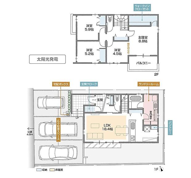 【4LDK】4LDK＋WIC＋ランドリールーム＋玄関クローク