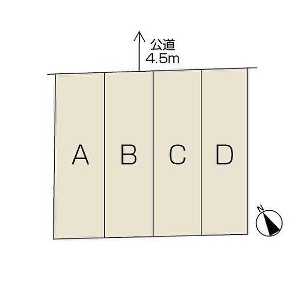 【全体区画図】バリエーション豊かな4棟が誕生します。