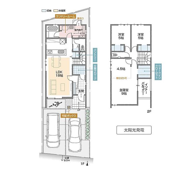 【3LDK+S】玄関クローク・ウォークインクローゼットのある収納充実プラン。