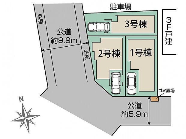 川口市上青木西4丁目2棟 区画図