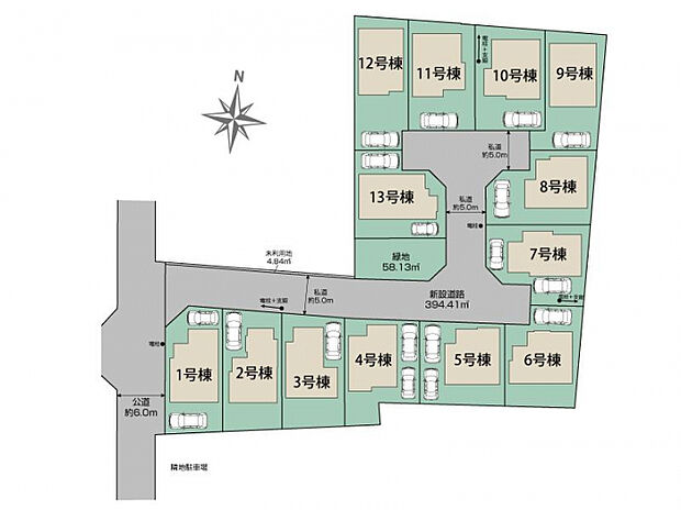 西東京市 花小金井田無芝久保町全13棟 区画図