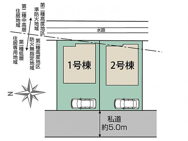 小平大沼町2棟 区画図