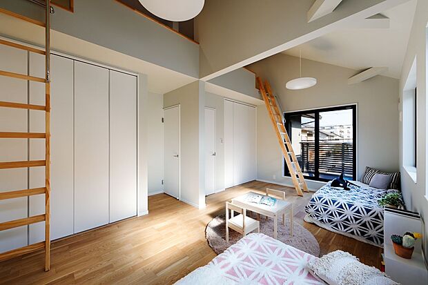 【当社施工例】ロフトを設けた将来二部屋に間仕切りが出来る子供部屋