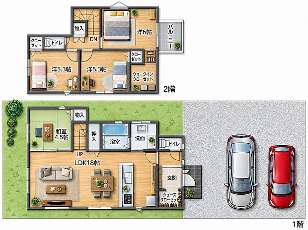 【オーダーメードHOUSE】敷地面積約40坪はゆったり敷地1階の和室を無くしてお庭をつくったり場合によってはインナーテラス的な空間をつくったりとバリエーション豊富です。