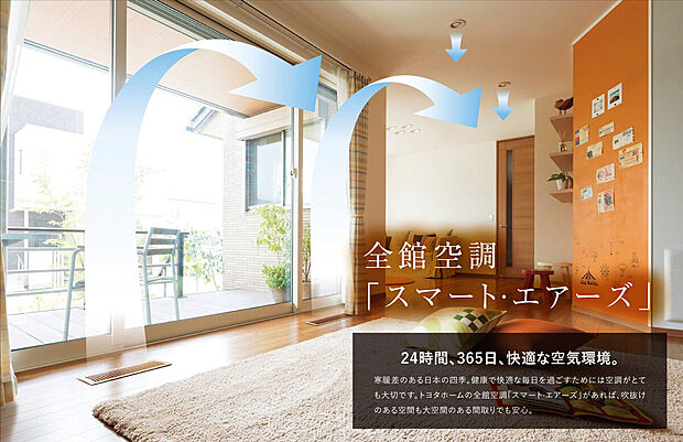 【全館空調「スマート・エアーズ」搭載可能】トヨタホームの全館空調「スマート・エアーズ」があれば、吹抜けのある空間も大空間のある間取りでも安心です。(参考写真)