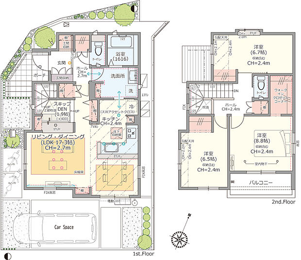 【7号棟】3LDK+スキップDEN+土間収納+ウォークインクロゼットコーナー