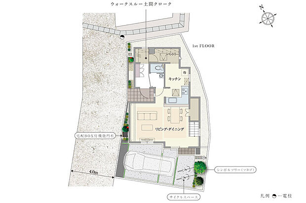 【一邸に込めた、細やかなる配慮と設計】
来訪者をスマートにリビングへと導く動線と、帰宅後の身支度や片づけをスムーズに行える動線を確保。日常の使いやすさと、おもてなしのしやすさを両立しています。