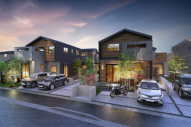 夜間になると各邸の外部灯が自動で点灯する「灯かりのいえなみ協定?」を締結しています。街を美しく明るく照らすことで防犯性も高め、住まう方を玄関までやさしくエスコートしてくれる照明計画です。