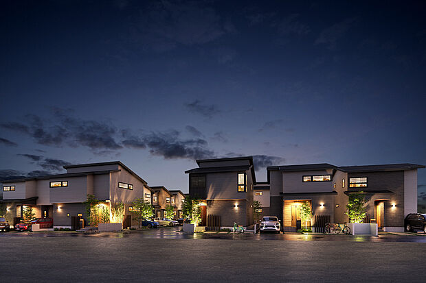 【【灯かりのいえなみ協定(R)】】夜間は外部灯を自動で点灯し続ける「灯かりのいえなみ協定(R)」を締結。地域の防犯や安全確保にも貢献します。