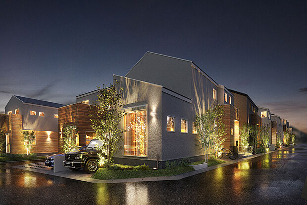 【灯かりのいえなみ協定(R)】夜間は外部灯を自動で点灯し続ける「灯かりのいえなみ協定(R)」を締結。地域の防犯や安全確保にも貢献します。