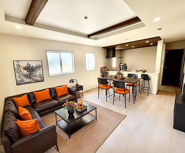 【（1）号棟】リビング（家具はイメージパースです。）　