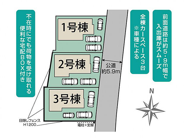 袋井市月見町3棟 区画図
