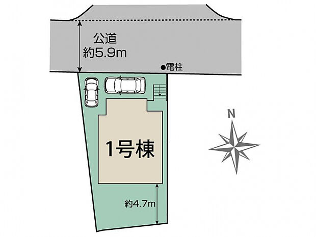 松戸市中金杉1丁目1棟 区画図