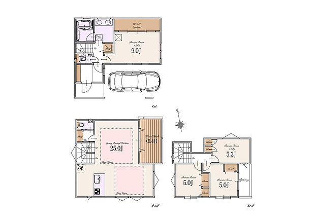 【建物参考プラン】土地価格：13,990万円　建物参考プラン価格：4,500万円(税込)　総額：18,490万円(税込)　土地面積：約83m2(建築基準法上の控除面積約1m2含む)　　建物面積：約142m2(車庫面積約10m2・外部面積約12m2含む)