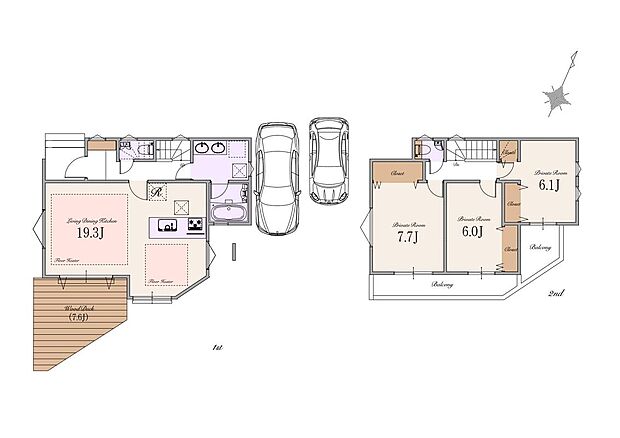 【3LDK】建物面積：92.25m2（宅配ボックス部分0.54m2含む）