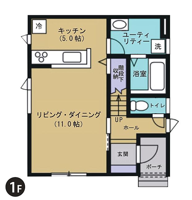 【【建物プラン例】】建物面積：90.26m2
建物価格：2100万円
※杭工事、分水工事、諸費用別途
※設計プランの参考一例であって、当該プランの採用可否は任意です。