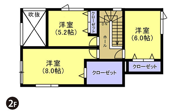 【【建築プラン例】】※3号地
建物面積：106.00m2
建物代金：2630万円(税込)
※杭工事、分水工事、諸費用別途
※設計プランの参考一例であって、当該プランの採用可否は任意です。