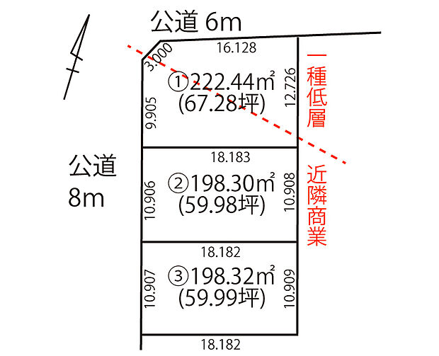 地勢はプランの自由度が高まり、建築後の生活もしやすい平坦地な整形地です。