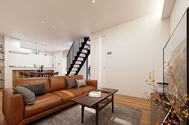 約21.74帖のひろびろLDK/1号地完成予想パース