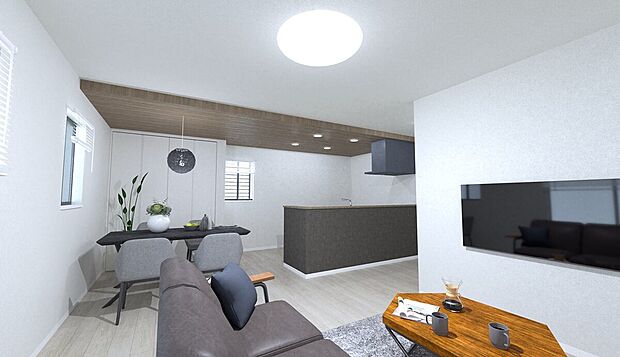 【リビング】リビングダイニングには床暖房が備わっており、ホコリを立てずに室内全体を均一に暖めてくれます。