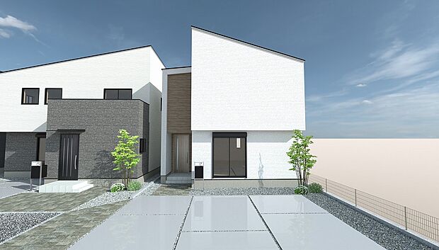 【No.7】上品なホワイトを基調とした、シンプルモダンな邸宅。
キッチンから玄関へアクセスできる、効率的な生活動線を実現しました。