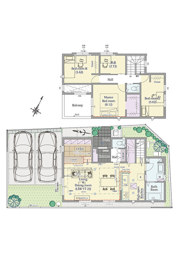 1号棟間取図【小上がりラウンジ】