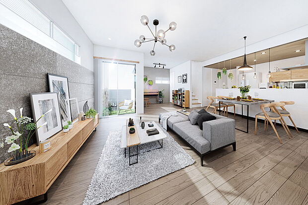 【1号棟内観イメージ】+αの空間が住まう人の想い描く暮らし方を受け止める
2スタイルのプランをご用意しました。
暮らしの様々な場面を彩ります。