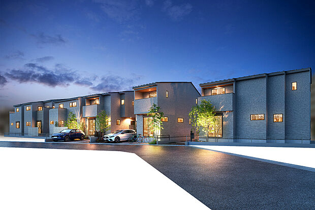 【灯かりのいえなみ協定(R)】灯かりのいえなみ協定により夜間は街全体が優しい明るさに包まれます。安全性・防犯性はもちろん、美しい街並みを創り上げてくれます。