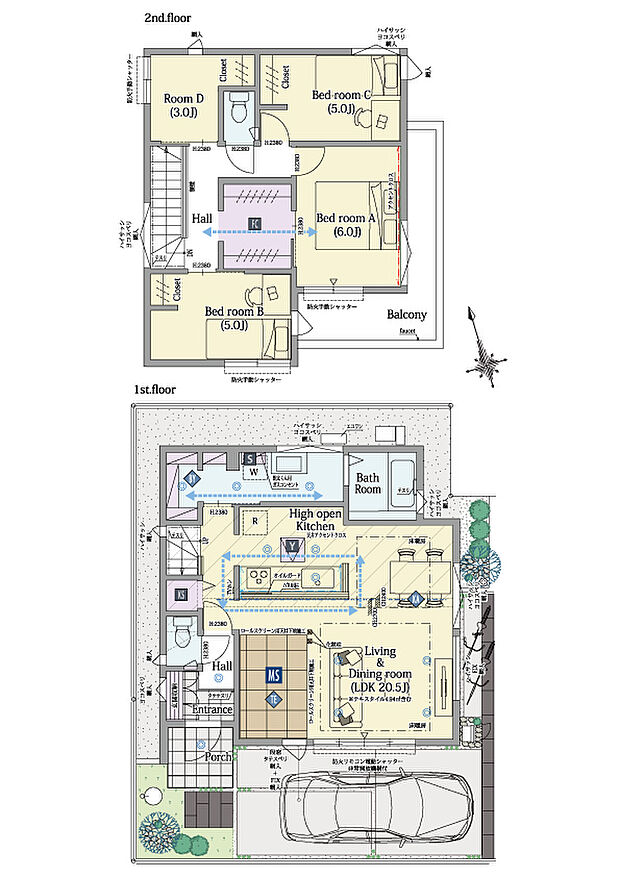 【3LDK(4LDK対応可※有償対応)】3LDK(4LDK対応可※有償対応)+小上がりラウンジ+シューズクローク+パントリー+ファミリークロゼット

■敷地面積：100.13m2(30.28坪)
■建物面積：97.08m2(28.31坪)
■１階面積：51.54m2(15.56坪)
■２階面積：45.54m2(13.75坪)