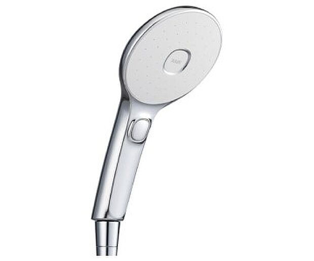 【スイッチ付エコアクアシャワー】空気を含んだ大粒の水滴が心地よい超節水シャワー。スイッチ付はワンプッシュで吐水・止水がカンタン。