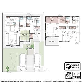 【2号棟 プラン】キッチンまわりから水まわりへの移動がしやすく、毎日の家事を効率よくこなせる動線設計。2帖のフリースペースも備え、用途に合わせて活用できます。 