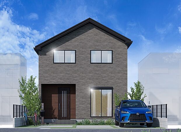 【自然環境の揃った分譲地 完全自由設計のZEH水準省エネ住宅】おしゃれな注文住宅がつくれます♪(弊社建物プランCGパース例)