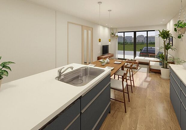 【参考内観】※掲載写真は施工例です。　シンプルで上質なリビング。
明るく落ち着いた雰囲気が、毎日の暮らしをやさしく包みます。