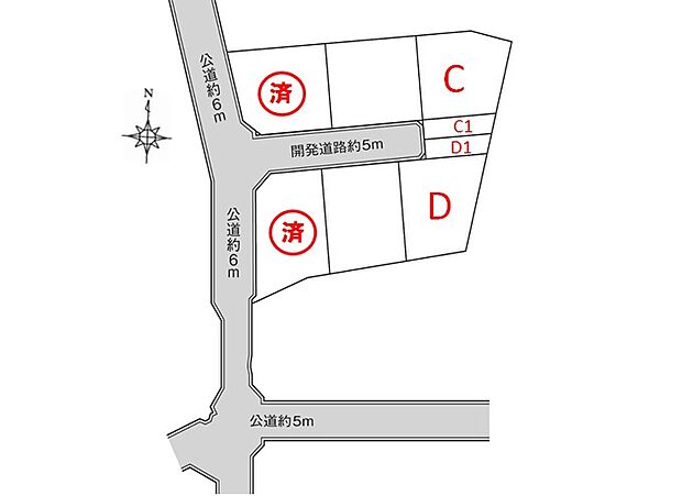 【区画図】きれいに整えられた区画が並ぶ安心の分譲地。落ち着いた街並みで、心地よい毎日が描けます。