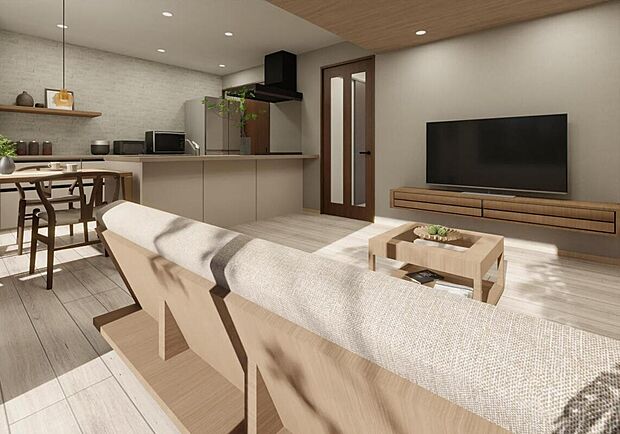 【リビングイメージ図】近くには大型店舗をはじめ、便利な商業施設が点在！便利さと心地よさを両立した暮らしを♪