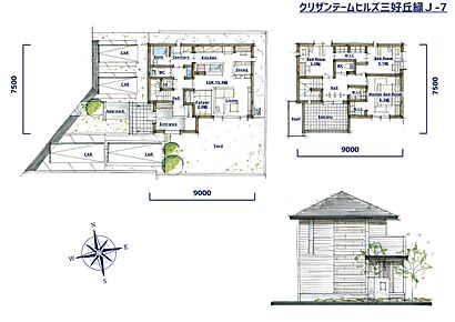 陽光あふれる南向きのLDKは、和コーナーを含めると17.9帖の広々空間。 最大4台駐車可能なゆとりあるスペースも魅力です。 ホールには室内干しスペースやファミリークロークも用意されています。 