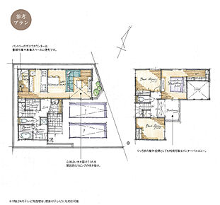 ※価格は土地と建物のセット価格です。(建物価格に外構費・地盤改良費含む)
※建物・外構プランは、参考プランであり、建物配置・建物形状等の変更がある場合がございます。
※一部オプションが含まれる場合があります。 