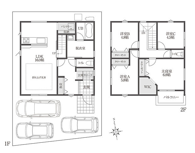 4LDK+3S(玄関クローク/WIC/パントリー)